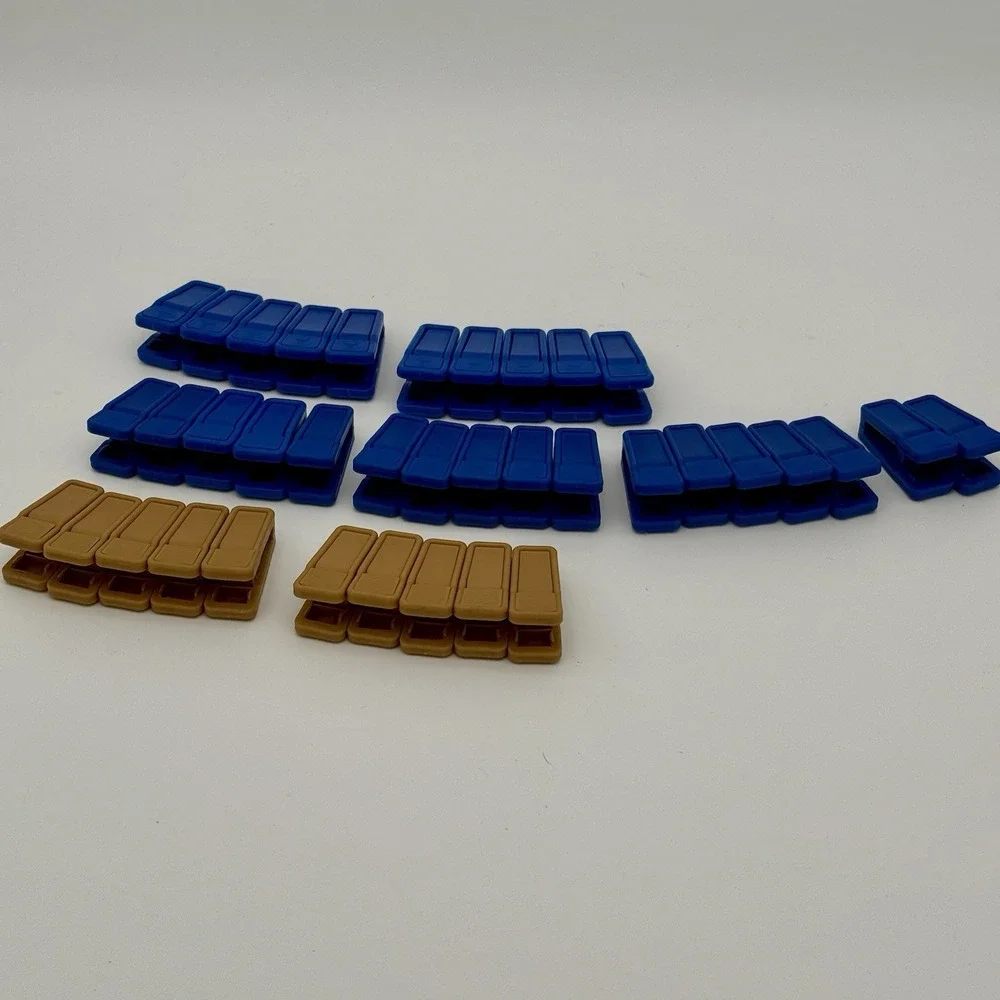 37 Joy Mangano Huggable Hangers Finger Clips Large Medium Blue Tan OEM Lot